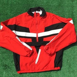 Vintage RED BACK AND WHITE windbreaker